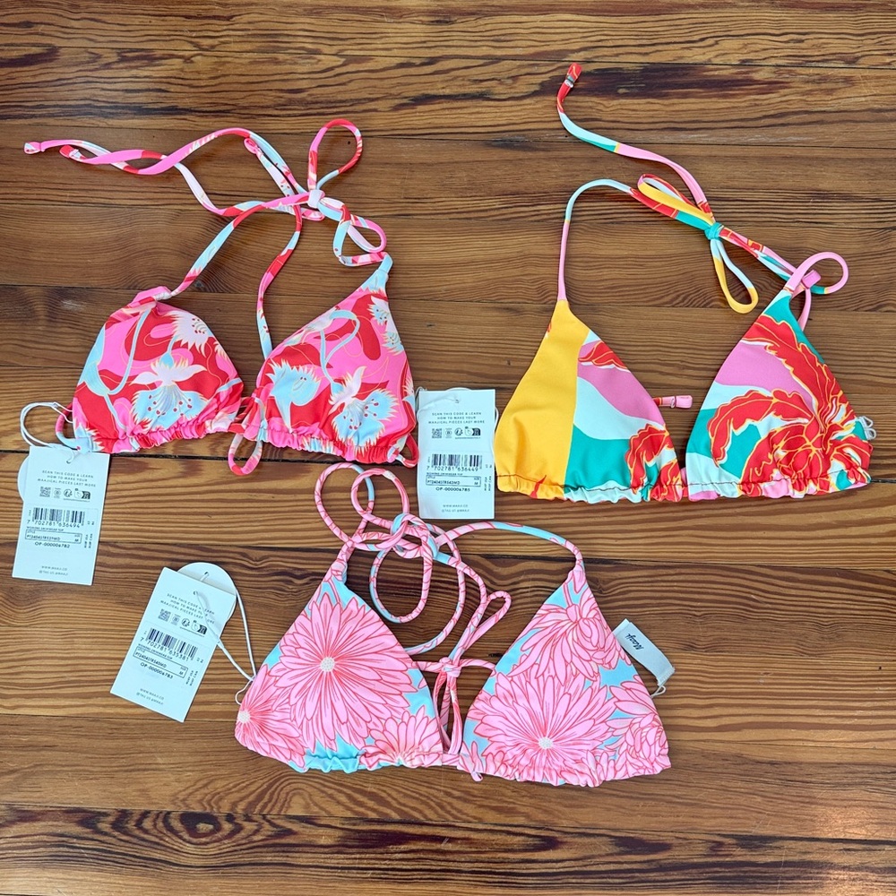 Maaji 3 Balmy Triangle Top Bundle Size Medium NWT